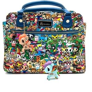 Tokidoki Summer Splash Bowler Bag, Unicorno Keychain, Pixie Unicorno Collectible